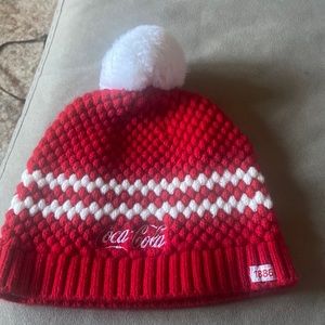 New Coca Cola beanie with Pom Pom on top